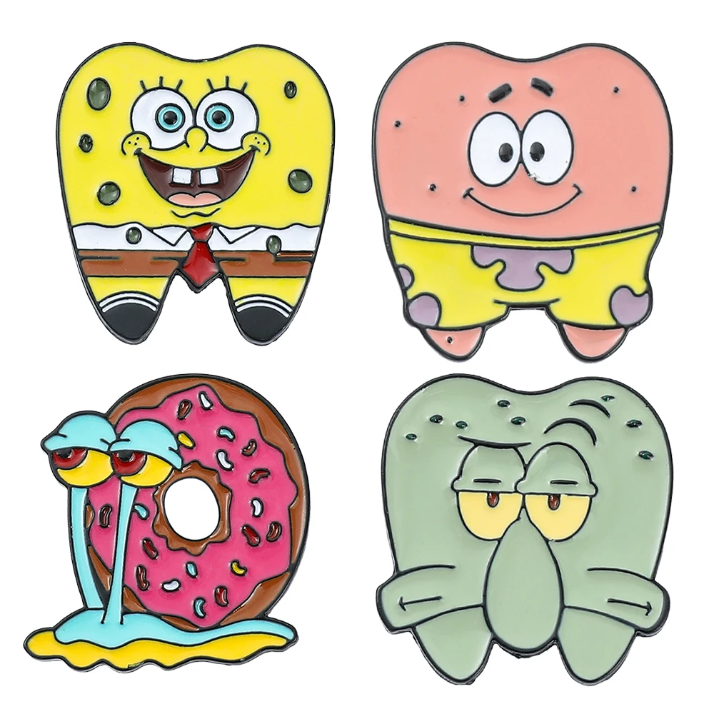 

Anime SpongeBob SquarePants Pins Creative Cartoon Lapel Badges for Backpack Women Fashion Funny Brooch on the Clothes Decoration