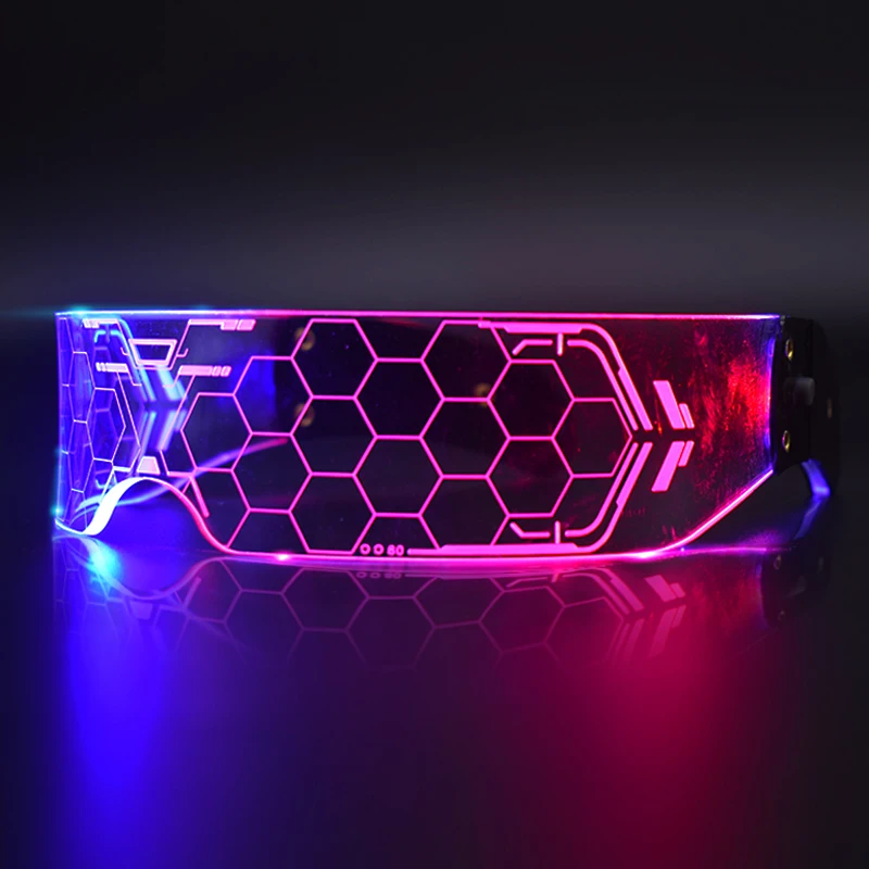

Cool Led Glasses Luminous Sunglasses Cyberpunk flash Party Glasses Rave Neon Mask Toys Vocal Concert Decorative Glasses DJ
