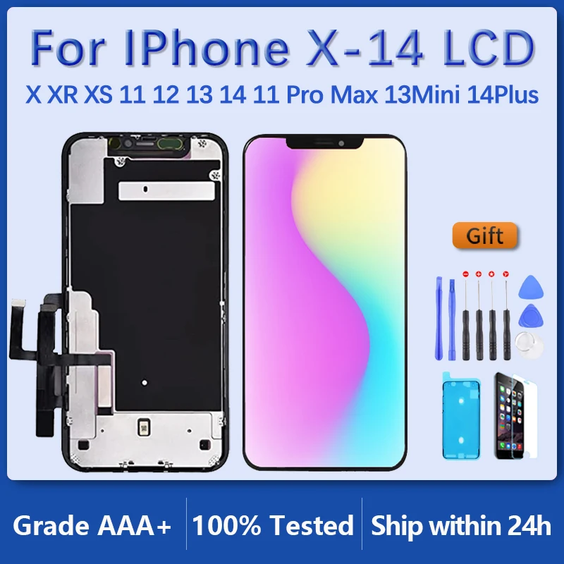 

OLED-дисплей для iPhone X XR XS 11 12 13 14 11 Pro Max 13Mini 14Plus