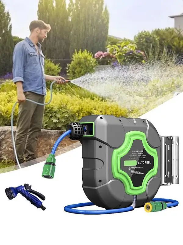 

10/15/20M Automatic Retractable Hose Reel Water Drum Garden Irrigation System Wall Mount Water Drum Foam Drum Garden Hose