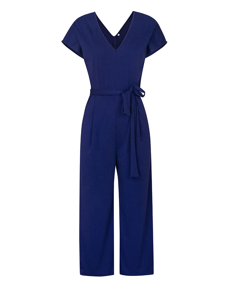 Women's clothing summer short-sleeved V-neck jumpsuit temperament casual wear jumpsuit women elegance