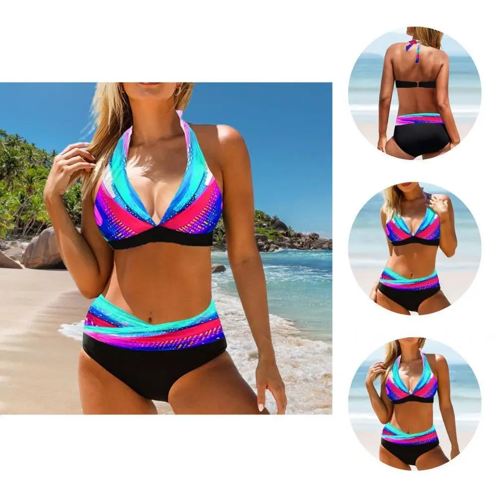 

Комплект треугольной одежды из 2 предметов/комплект, модный летний купальник с мягкими чашечками, комплект беспроводного бикини на шнуровк...