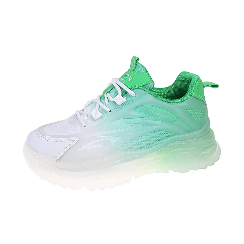 

Spring 2022 New Brand Platform Sneakers Women Fashion Breathable Gradient Color Platform Shoes Women's Casual Chunky Sneakers