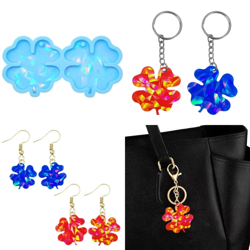 

Resin Mould Pendant Jewellery Molds Clovers Silicone Earrings Mold