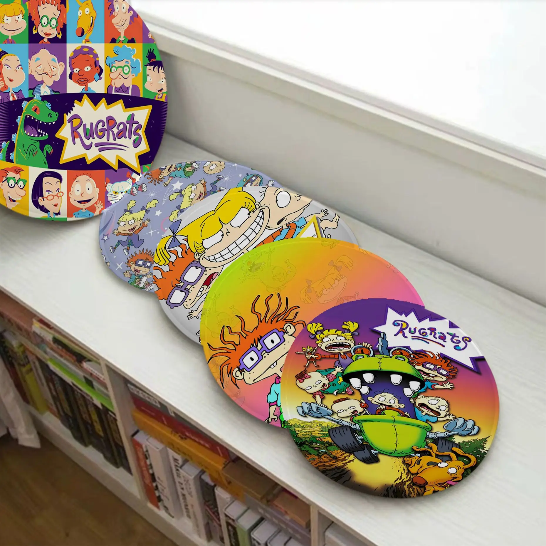 

MINISO Cartoon-R-Rugrat-Anime European Seat Pad Household Cushion Soft Plush Chair Mat Winter Office Bar Chair Cushions