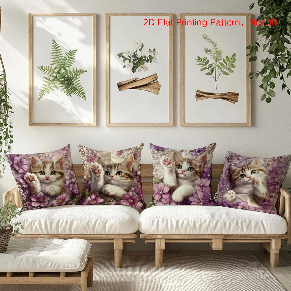 Фото 4-е фондю almohada современное коммерчество разбирается с темática gatos |   Забоны элегантные gatitos, Флорес Морadas и перлас, iales para фестивали №2