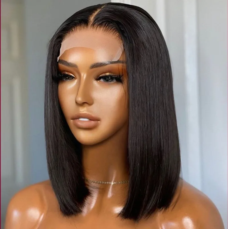 Парики из человеческих волос с желтым Бобом предварительно выщипанные