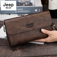 jeep buluo brand pu leather clutch bag in three colors new style mens wallet long card bag mens wallet zipper large capac
