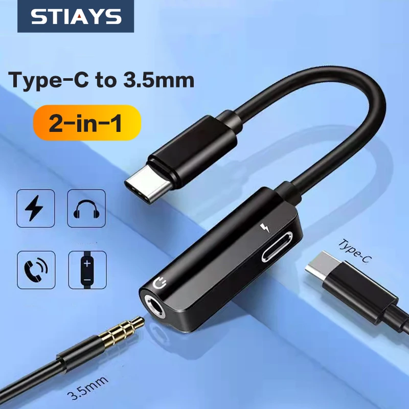 

STIAYS USB C to Jack 3.5mm Type C Cable Adapter USB Type C 3.5mm AUX Earphone Converter For Huawei P30 Mate 30 Pro Xiaomi Mi 8 9