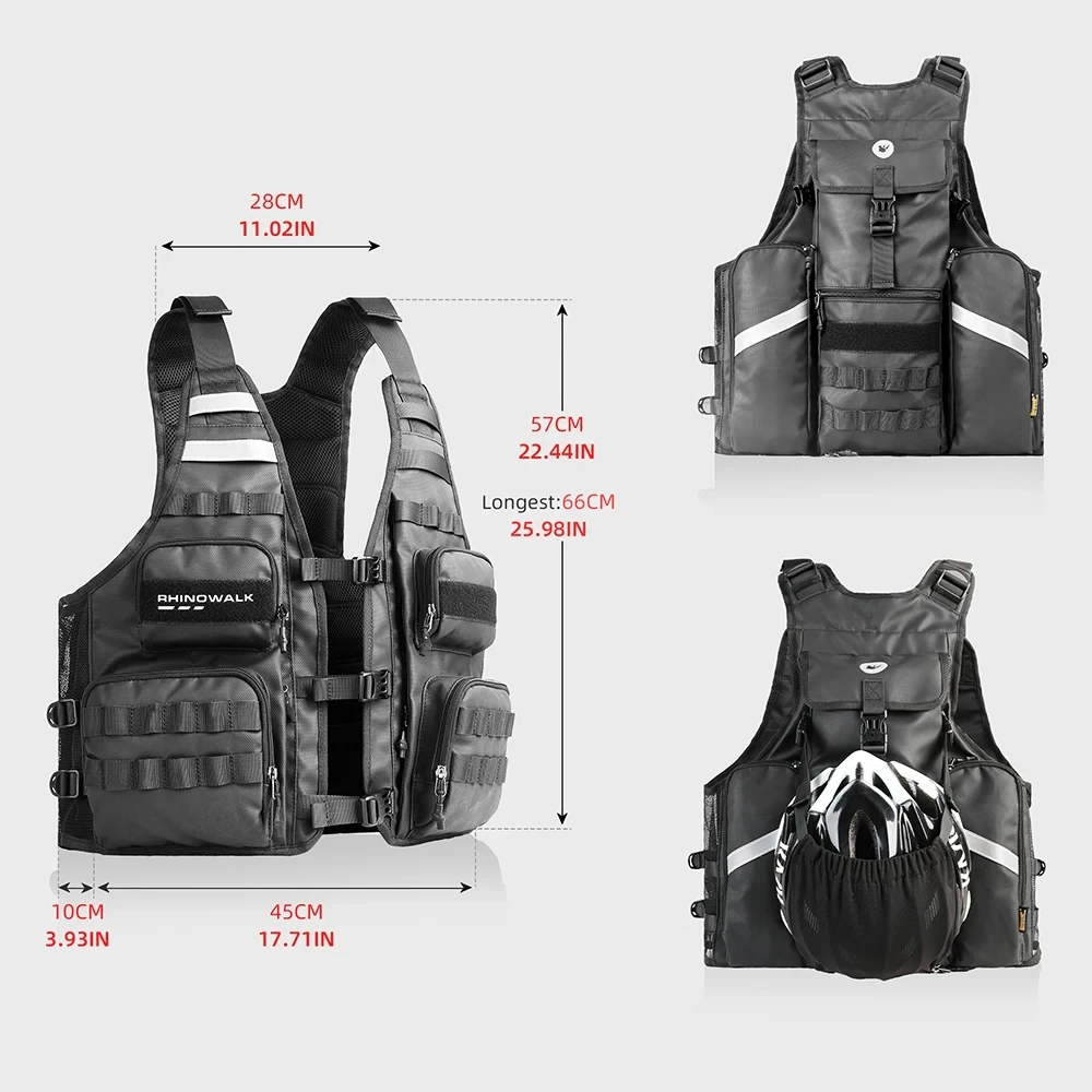 Велосипедный жилет Rhinowalk спортивный для улицы рюкзак бега светоотражающая