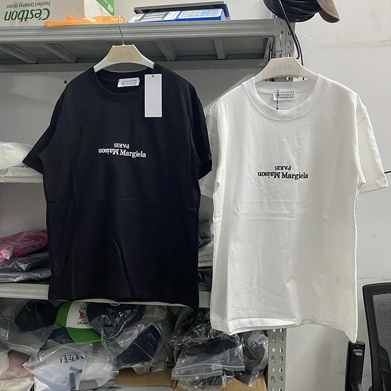 

Новинка, футболка с вышивкой MM6 Margiela, мужская и женская футболка высокого качества, топ, футболка для спортзала