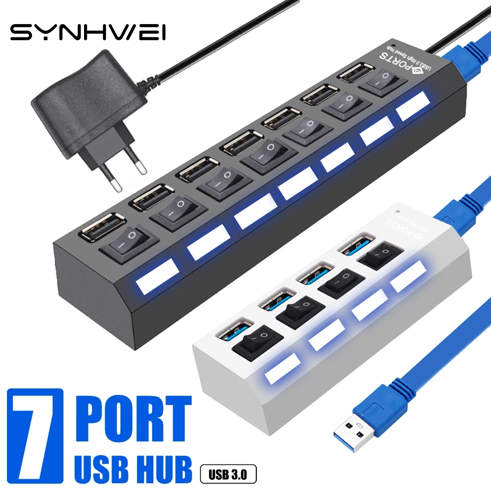 

Док-станция для компьютера, 4/7 портов, USB 3,0