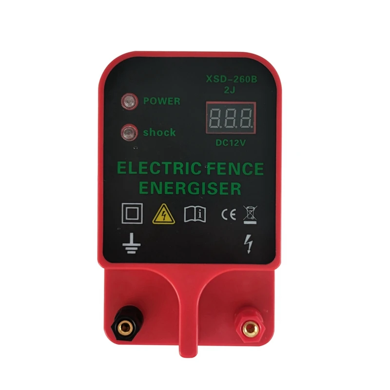 10KM Electric Fence Livestock High Voltage Pulse Controller Alarm Waterproof LCD Voltage Display(EU Plug)