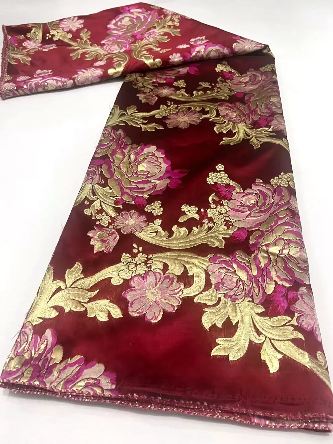 

2022 Newest Brocade Lace Fabric Luxury African Jacquard Lace Fabric Nigerian Lace for Sewing Nigerian Lace Material MH5343