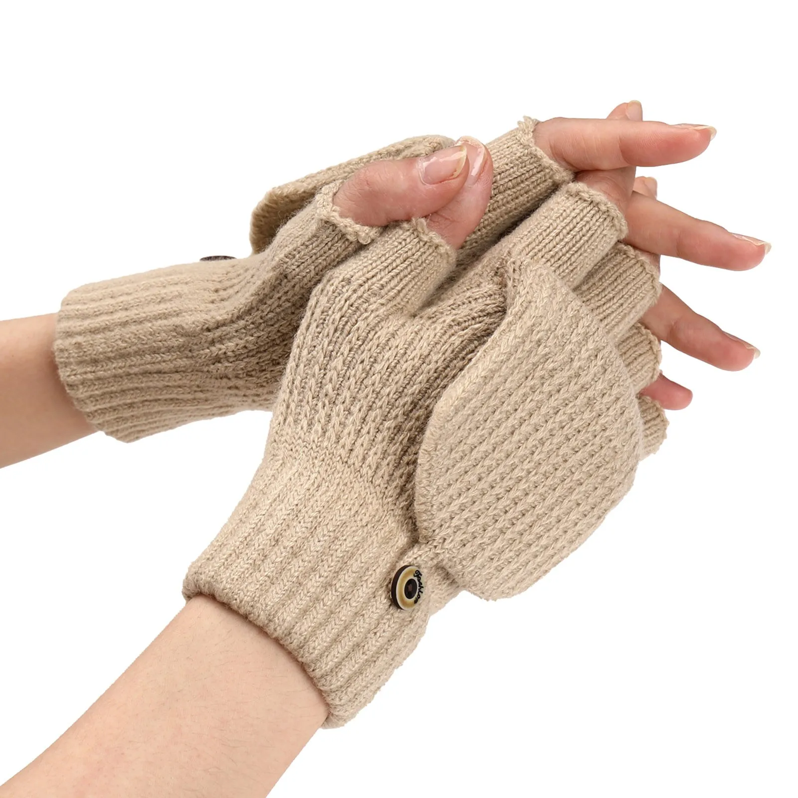 

2020 Winter Warm Thickening Wool Gloves Knitted Flip Fingerless Exposed Finger Thick Gloves Without Fingers Mittens Glove Women