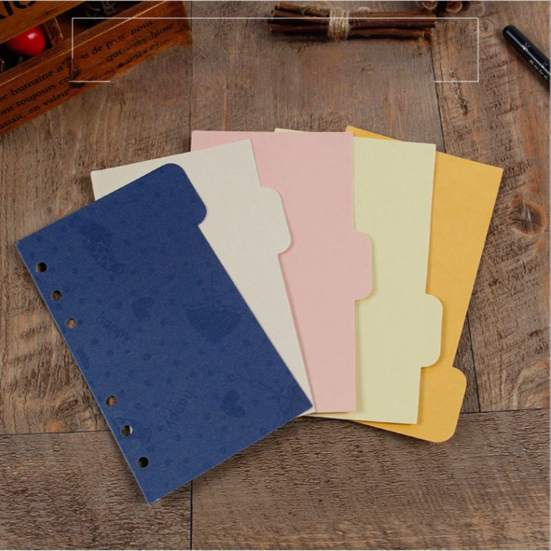 

A5 A6 Separator Paper Index Page Classification Separator Page 6 Holes Dividers Notebook Loose-leaf Book Partition Accessories