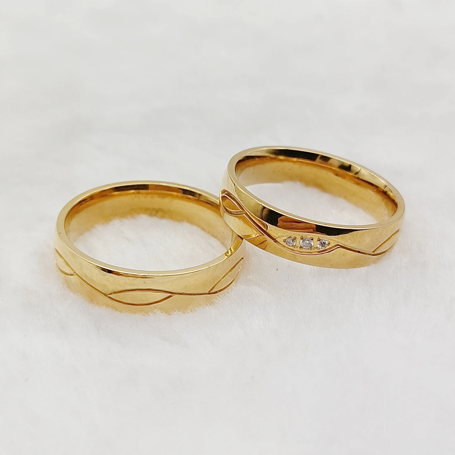 Fashion Jewelry Golden Wedding Rings Unique Western Vintage Engagement Bridal Couples Brides Jewellery 2025