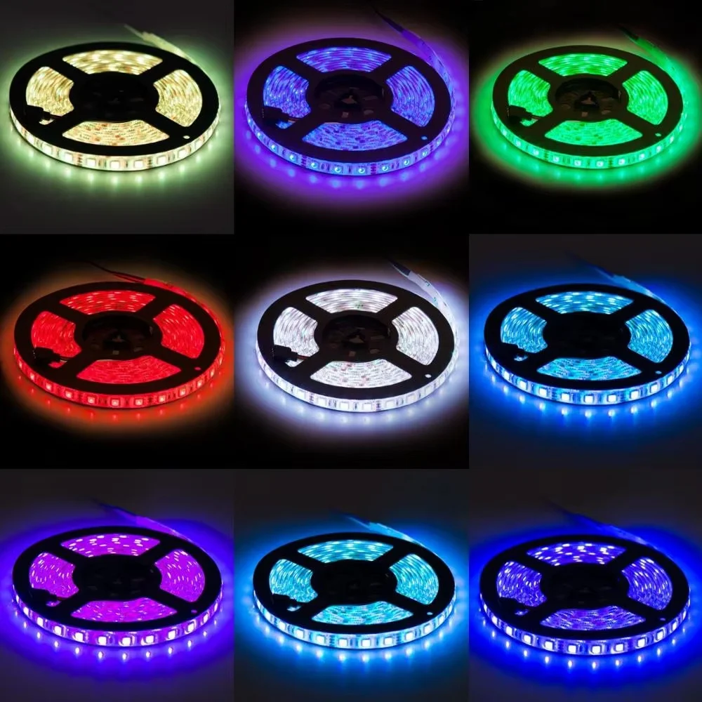 Фото Светодиодная лента 12В 5М 300 светодиодов SMD 2835 RGB и однотонная, высококачественная гибкая светодиодная лента для домашнего декора №4