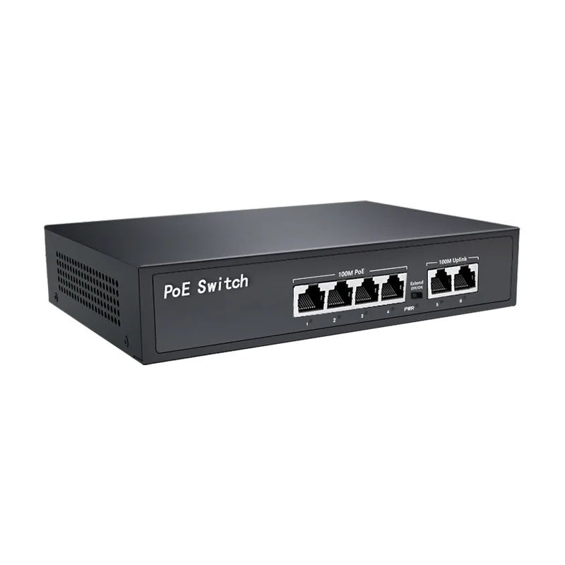 4ports POE Switch With 2Uplink and SFP Active For IP Cameras/Wireless AP/CCTV Cccam IEEE 802.3 AF/AT Built in Power Adapter enlarge