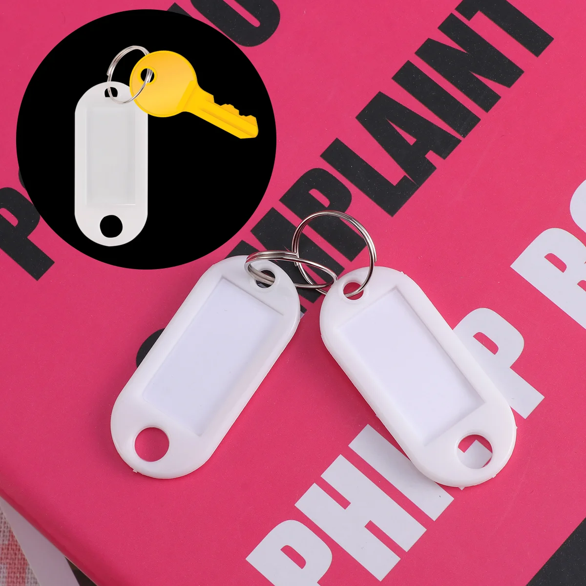

100 Keyring Fobs Metal Ring Colorful Practical Key Label Tags Label Keyring Tags Key Tags for ID Luggage