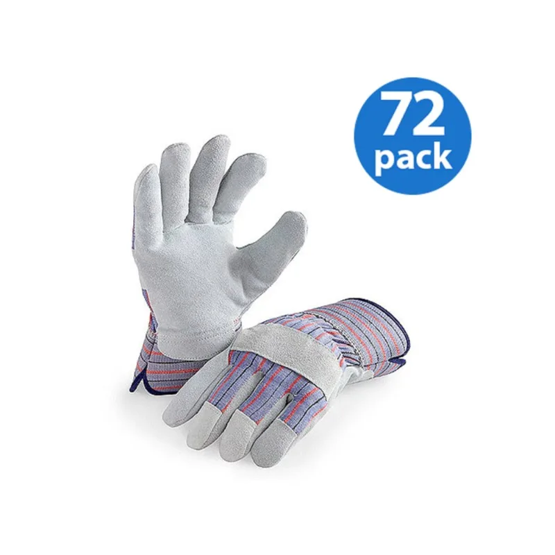 

LP4300-M-72PK, Leather Palm Work Gloves, Safety Cuff, 72 Pair Value Pack