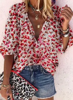

2022 Summer Women's New Women's Polo Print Shirt