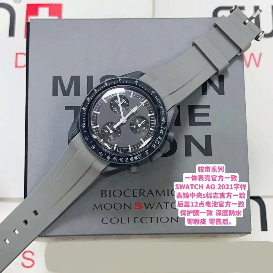 

Новинка, Лидер продаж, оригинальные брендовые кварцевые часы, Многофункциональный пластиковый чехол, часы Moonwatch для мужчин и женщин, исслед...