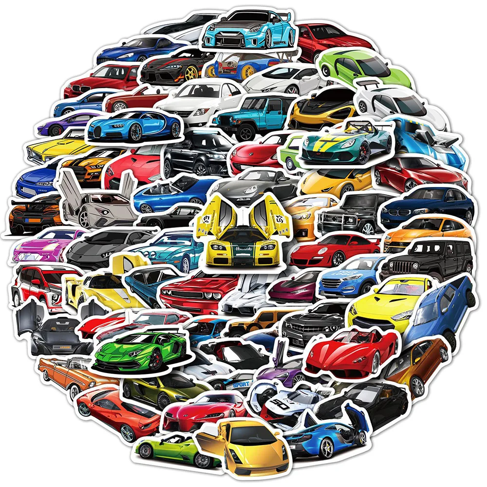 

50/100pcs cartoon Racing Car Graffiti Stickers personalized kid toy sticker DIY skateboard guitar laptop luggage Motorcycle bike