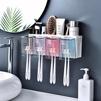 bathroom toothbrush cup holder suction cup type home multifunction toothpaste squeezer toilet storage rack toothbrush holder