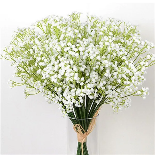 

Artificial Cloth Flower Plastic White Gypsophila Bouquet Babysbreath DIY Floral Bouquets Wedding Plant Decor Home Decoration