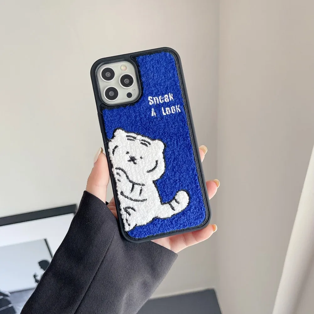 

Plush Cartoon White Tiger Pattern Phone Case For iphone 14 14Pro 14ProMax 11ProMax 11 12Pro 12 13ProMax 13Pro 13 Soft Shell