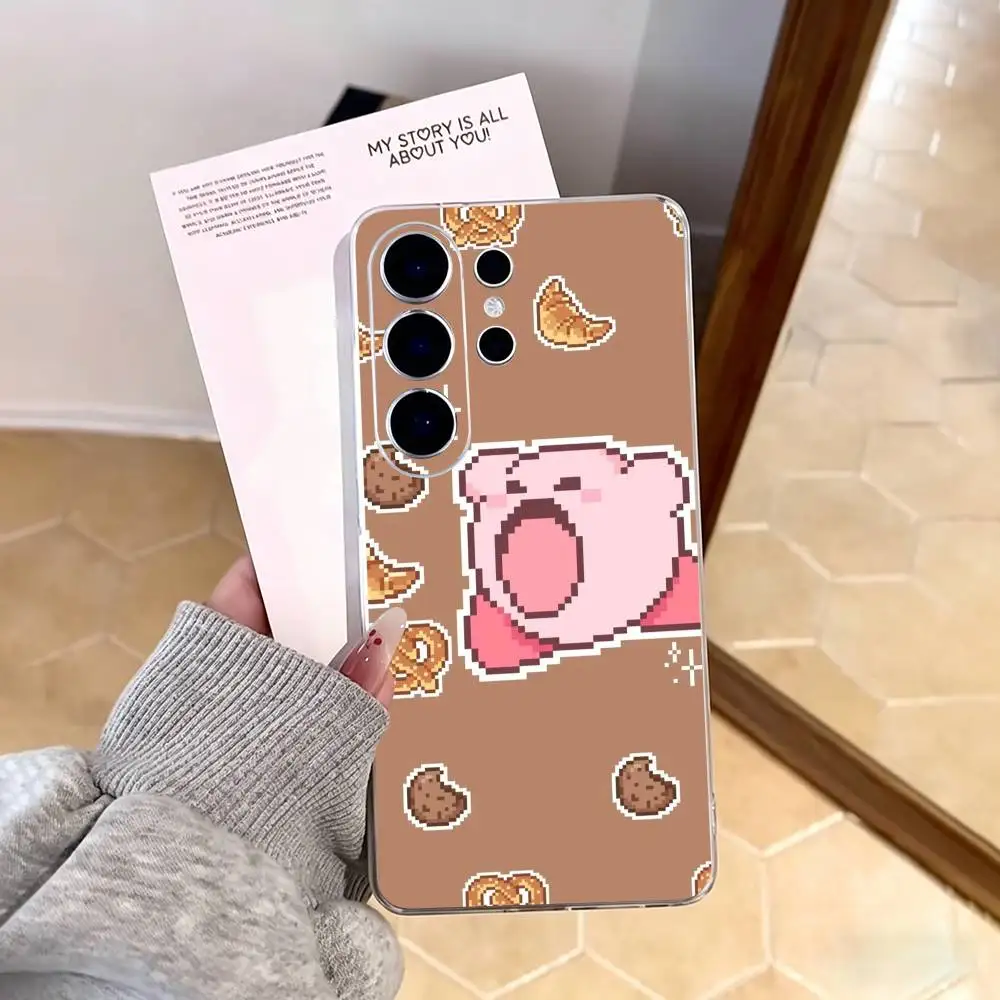 Прозрачный чехол для телефона Samsung S25, S24, S21, S22, S23, S30, Ultra, S20, Plus, FE, Note, 10, 9, 5G с рисунком Pink Pixel K-Kirbys-KK (art.: 3920da010c0b0) - 3920da010c0b0