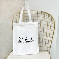 2022 summer new personalised custom name casual shopping shoulder canvas bags large capacity wild messenger bag women handbag