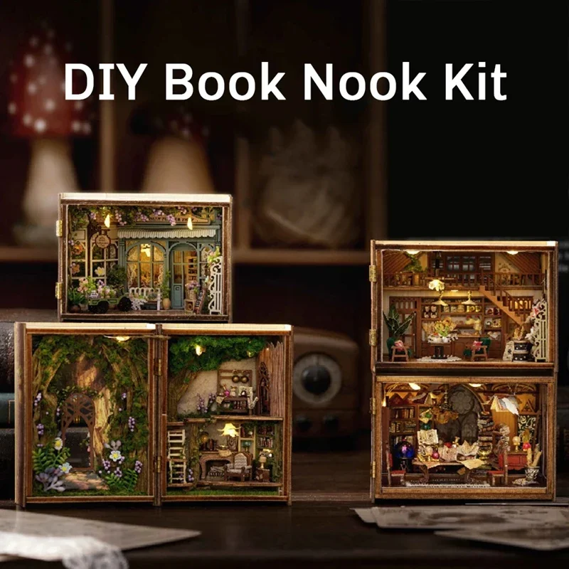 B-M DIY книжный уголок комплект с 3D моделью-головоломки здание деревянная книжная