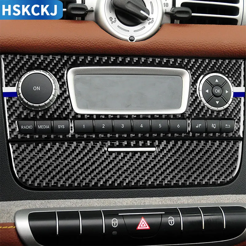 

For Mercedes Benz Smart Fortwo 451 C451 Coupe A451 Cabrio 2011 2012 2013 2014 2015 Carbon Fiber CD FM Knob Panel Car Sticker