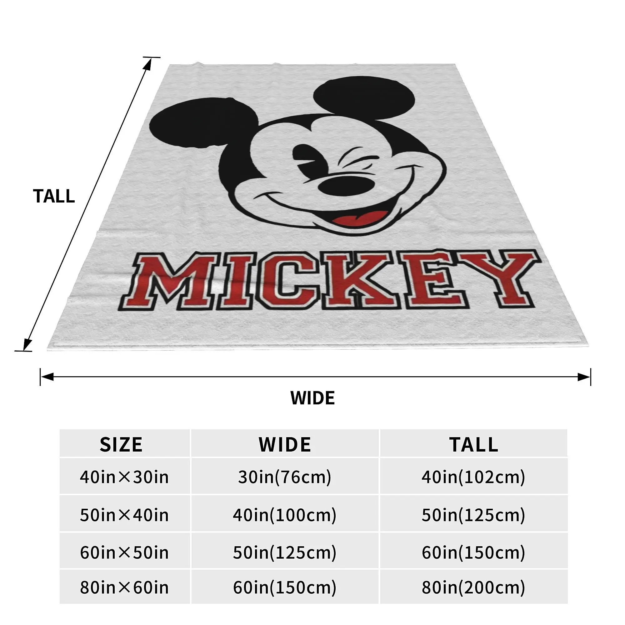 Мягкое фланелевое одеяло с изображением Микки Мауса