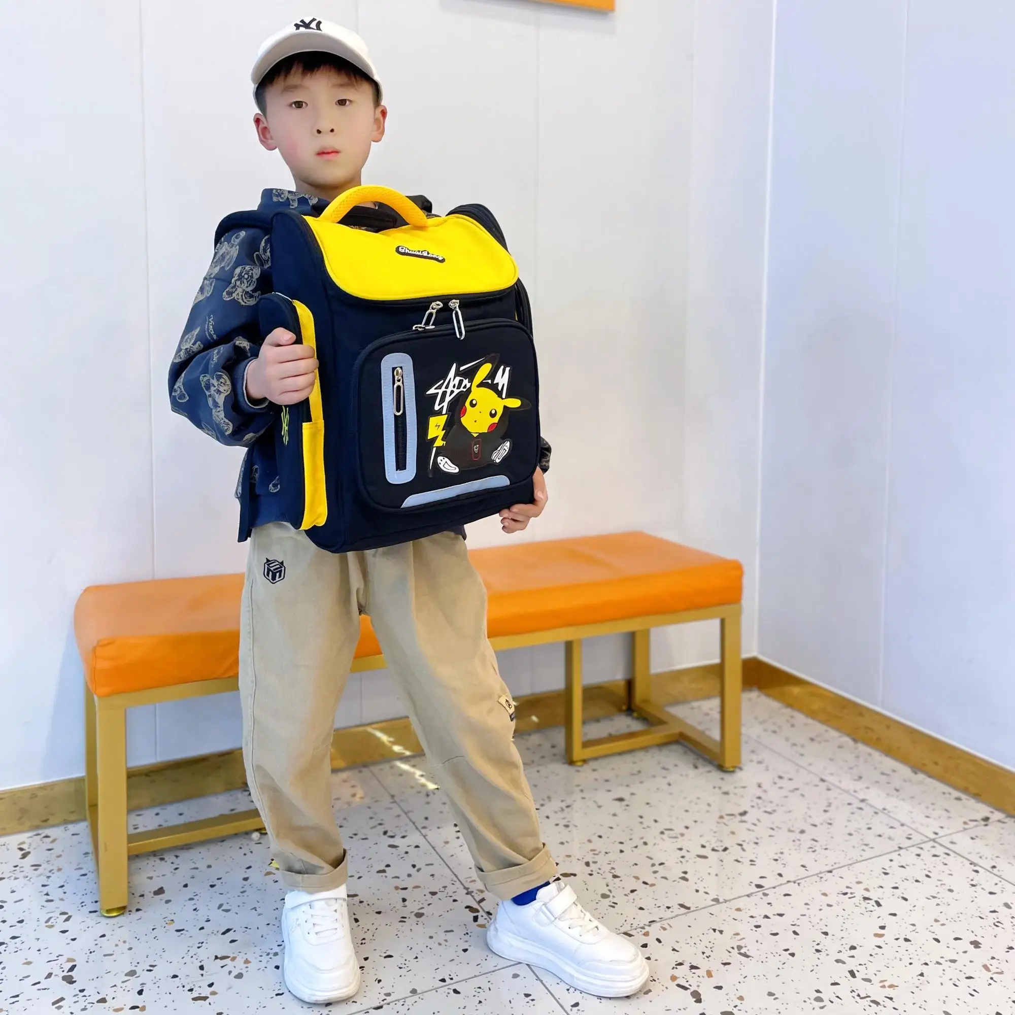 

In Stock Pokemon Student Schoolbag Anime Pikachu Boys Cartoon Children Backpack Space Schoolbag Reflective Waterproof Breathable