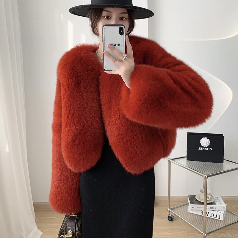 Fangtai 2023 New Fashion Winter Warm Luxury Fur Coat Women Natural Real Fox Fur Jacket Outwear FemaleVest Coats Free Shipping enlarge