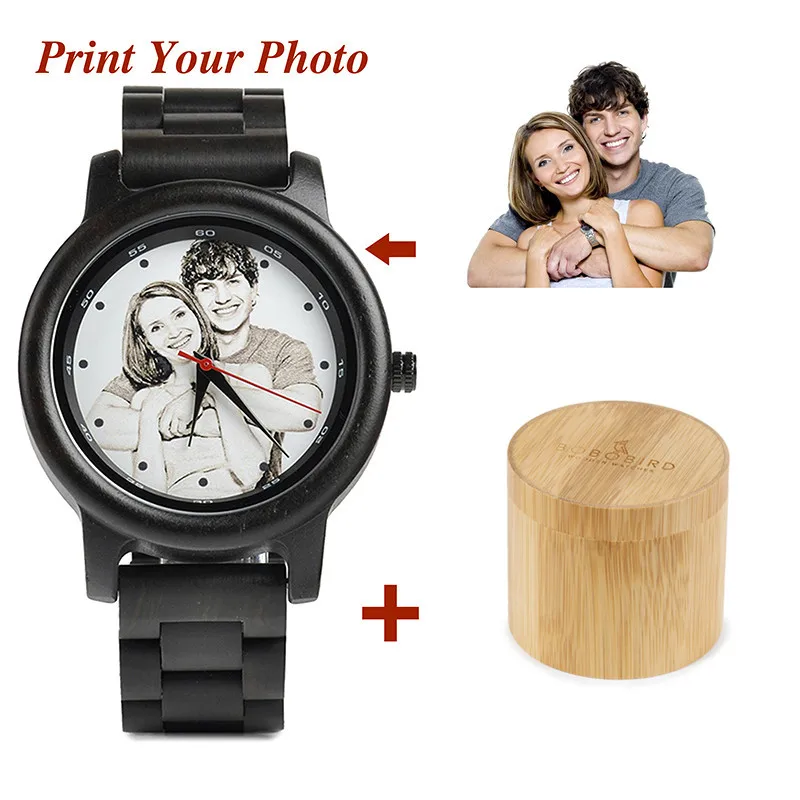 

BOBO BIRD Customized Wood MensWatches Luxury Quartz Wristwatch Bamboo Gift Box Clock Nice Present Idea