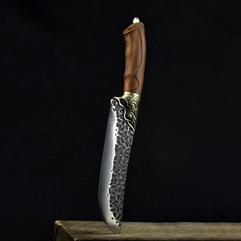 Кованый нож мясника для приготовления мяса мясницкий ручной работы кованый 7Cr1 7MoV