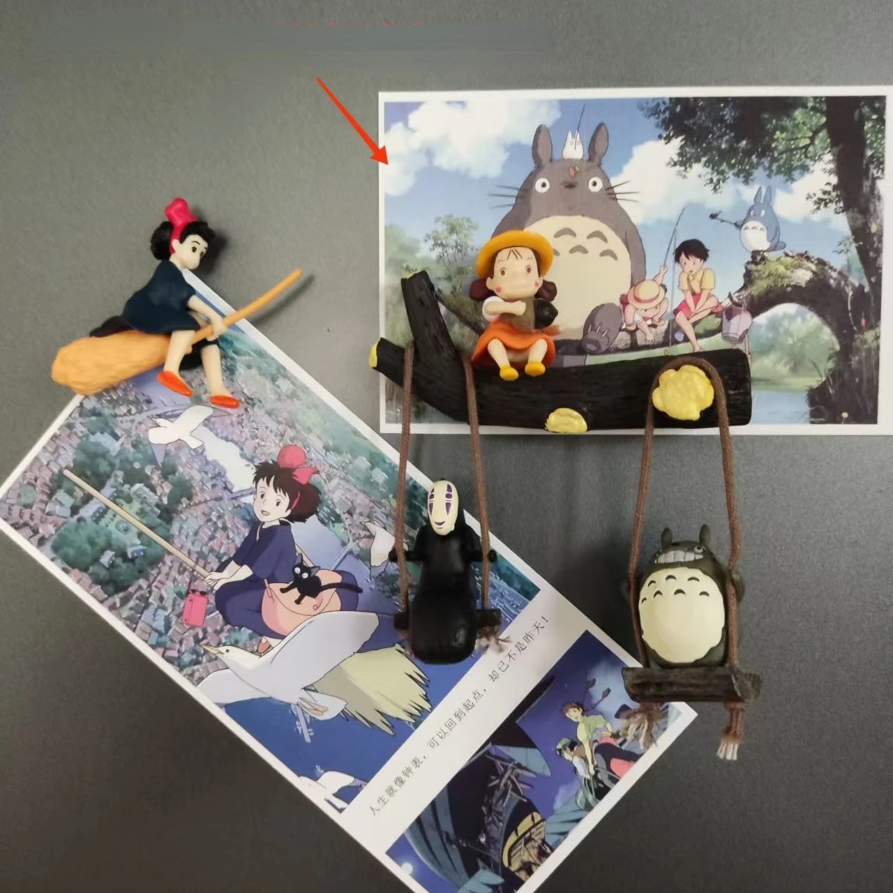 

Witch's Homecoming Kaonashi Kiki Totoro Anime Post-it Notes Blackboard Refrigerator Magnet Stick Fixed Decorations