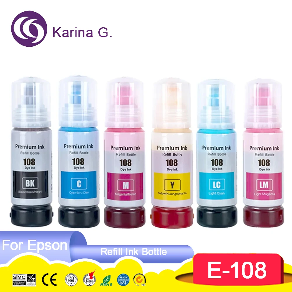 

108 T09C1 T09C C13T09C14A Premium Compatible Color Bulk Water Based Bottle Refill DGT Ink for Epson L8050/L18050 Printer