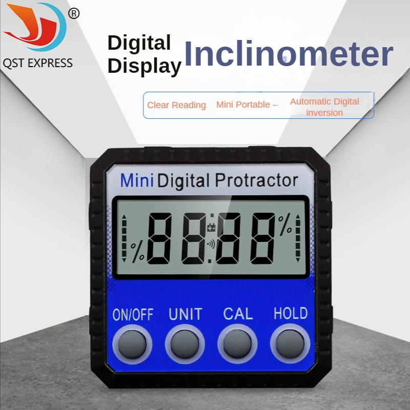 

Blue Digital Inclinometer Adsorption Mini Multi-Angle Flip Magnetic Goniometer Tilt Angle Measuring Tool Digital Inclinometer