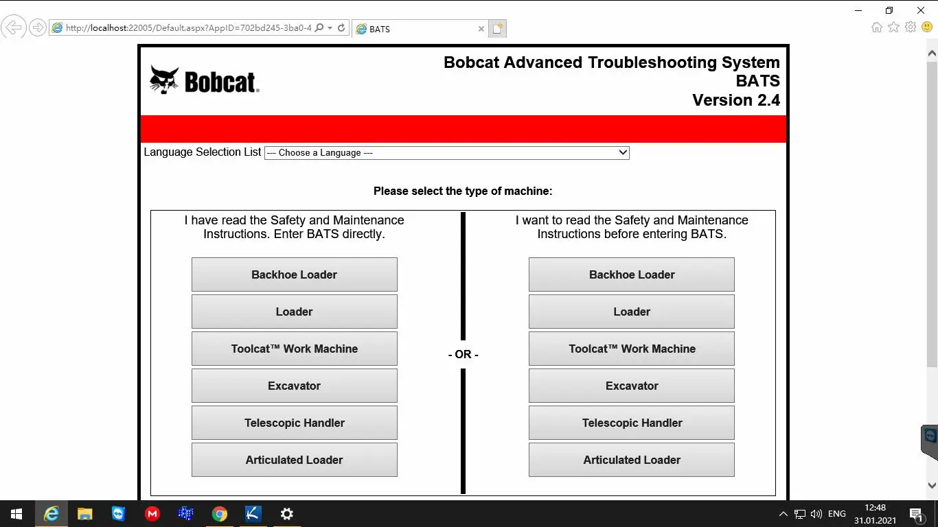 

Bobcat Advanced Troubleshooting System (BATS) 2018+1.2022+Multiple Languages