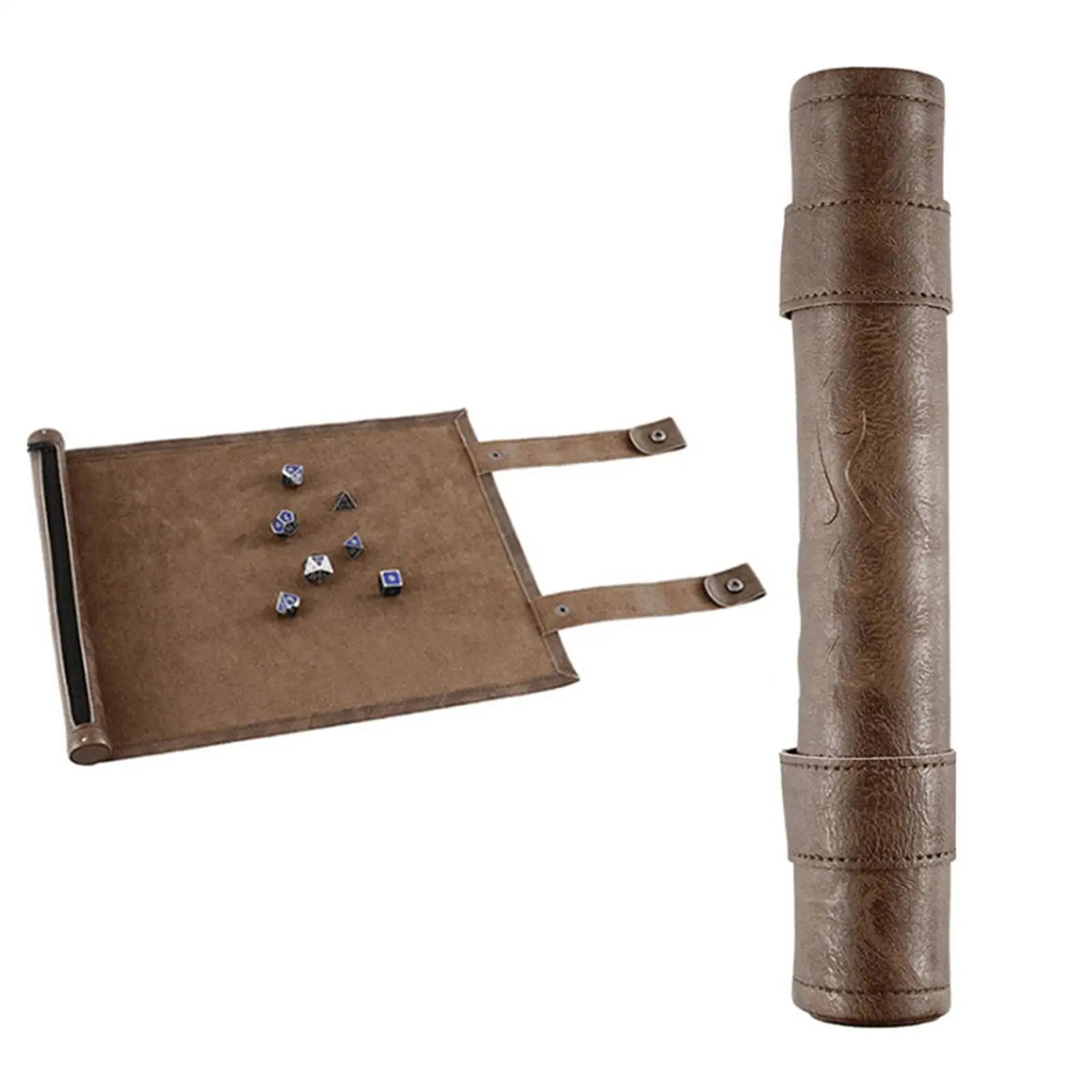 

Dice Rolling Tray Mat Supplies Portable PU Leather with Zipper for Camping