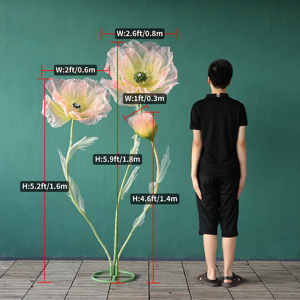 Свадебный сценический дорожный гид цветы гигантский декор большая марлевая