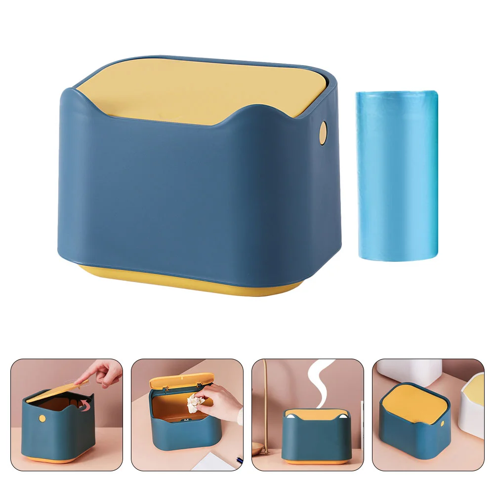 

1 Set of Household Desktop Garbage Can Plastic Desktop Trash Can for Home