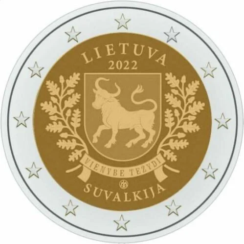 

2 евро биметаллическая монета, новый UNC в сувалкии области 2022, 100% оригинал