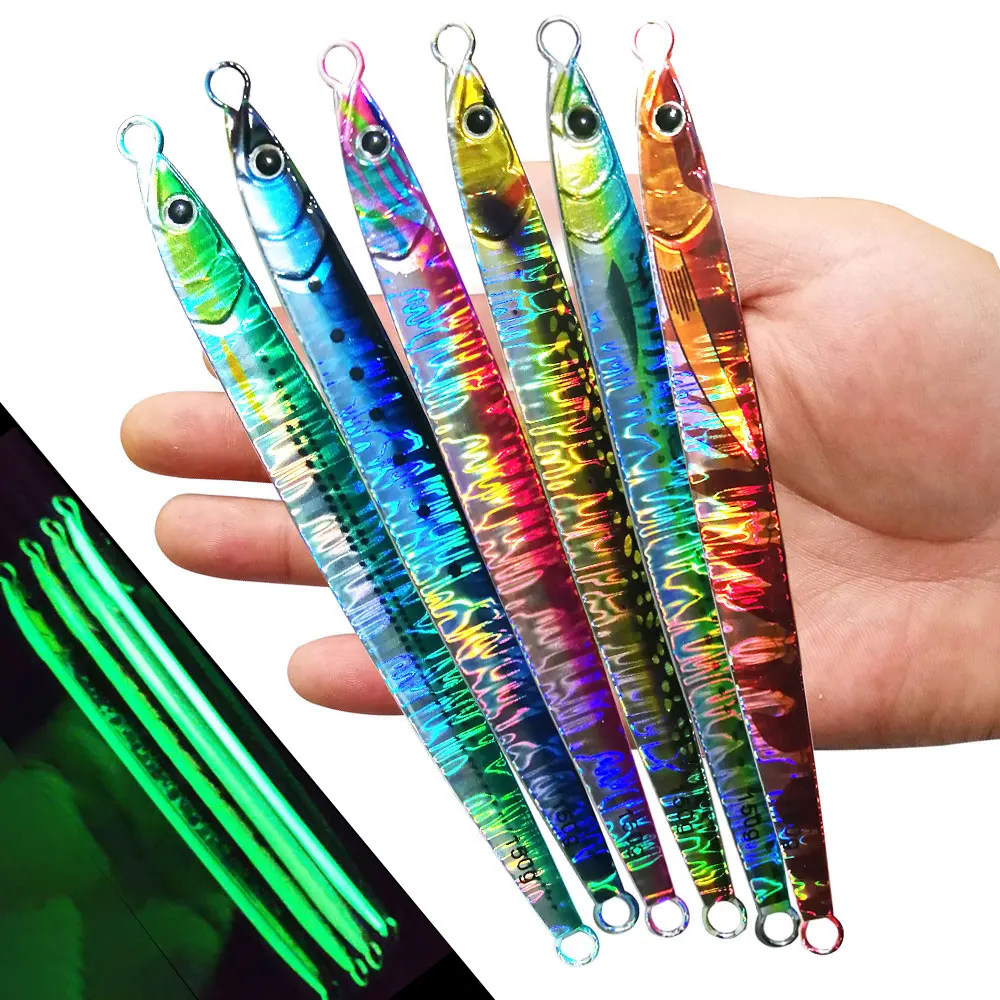Фото AS Fast JIg Angler Bait UV Lure 150g180g Fishing Glow Jig Speed Falling Boat Морская рыбалка Металлическая жесткая вертикальная тонущая приманка Pesca №1