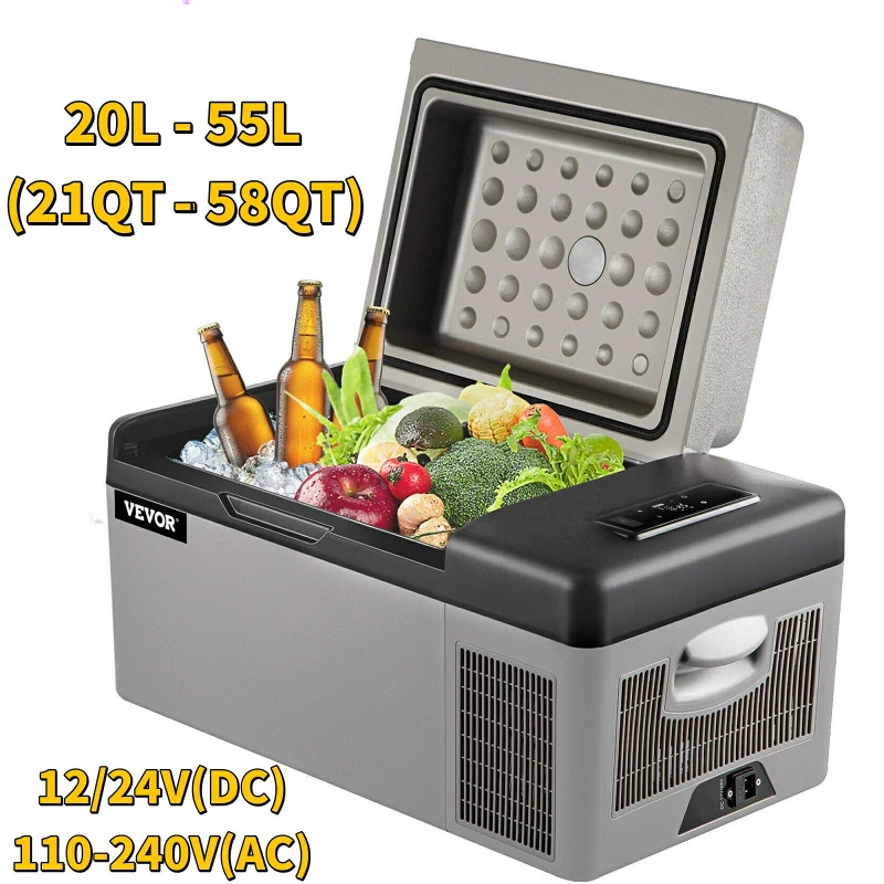 

Car Refrigerator Fridge Freezer 12V/24V DC 110-240V AC Portable Cooler 20L-55L for Camping Picnic Boating Caravan Bar